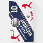 Thema feestje honkbal speler verjaardag spandoek (Verticaal)