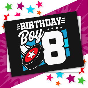 Thema hockeyfeestje voor 8-jarige 8e verjaardag jo briefkaart