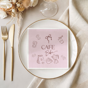 Thema Koffie Roze Strik Cafe Bebe Meisje Baby Show Servet
