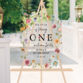 Thema Meisje Wilde Bloem 1e Verjaardag Welkom Acryl Bord