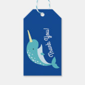Thema Narwhals Ocean Cute 1st Birthday Cadeaulabel (Voorkant)