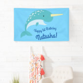 Thema Narwhals Ocean Cute 1st Birthday Spandoek (Insitu)
