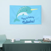 Thema Narwhals Ocean Cute 1st Birthday Spandoek (Beurs)