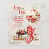 Thema Retro Theepartij Rode Stip Geboorte      (Voorkant)