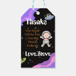 Thema ruimte verjaardagsfeest cadeaulabel