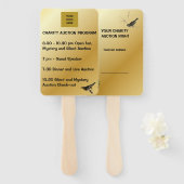 thema ' s van de luxe goudliefdadigheidsveiling va handwaaier (Voorkant en achterkant)