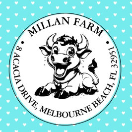 thema Schattigee Koe Zelfinktende Stempel