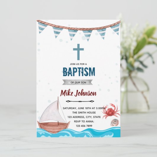 Thema scheepsdop kaart (Staand voorkant)