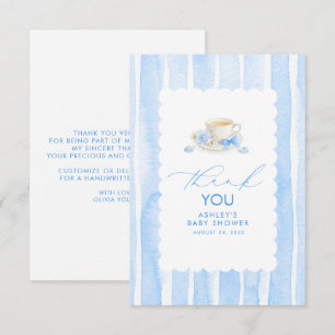 Thema Thee Blauwe Cute Baby Shower Bedankt