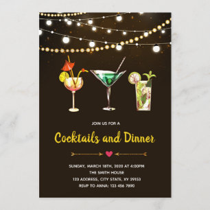 Thema-themauitnodiging voor cocktailparty kaart