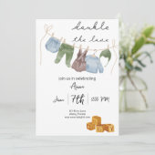  thema twin boys baby shower kaart (Staand voorkant)