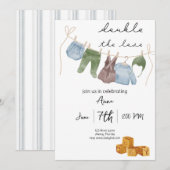  thema twin boys baby shower kaart (Voorkant / Achterkant)