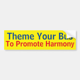 Thema uw bus om harmonie te bevorderen bord bumpersticker