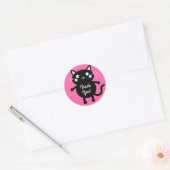 Thema van de geboorte van het Kind Cute Kat Ronde Sticker (Envelop)