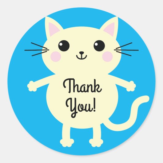 Thema van de geboorte van het Kind Cute Kat Ronde Sticker (Voorkant)