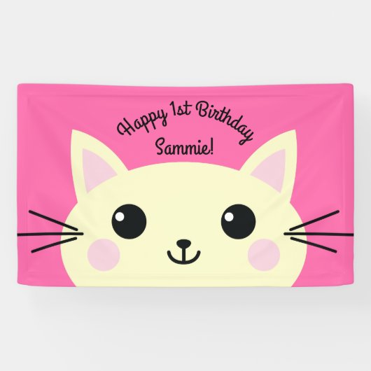 Thema van de geboorte van het Kind Cute Kat Spandoek (Horizontaal)