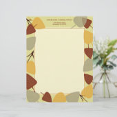 Thema voor de Thanksgiving van gematigde bladeren Custom Briefhoofd (Staand voorkant)