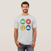 Thema voor decades afspelen t-shirt (Voorkant volledig)