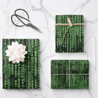 Thema voor gegevenspatroon voor computerprogramma' inpakpapier vel