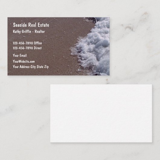 Thema voor kustonroerend goed visitekaartje (Voorkant / Achterkant)
