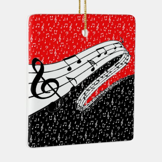 Thema voor rode en zwarte muziek keramisch ornament (Rechts)