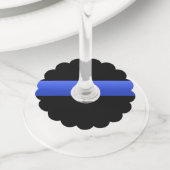 Thema voor Thin Blue Line Police Wijnglaslabel (Dichtbij)
