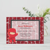 Thema voor verjaardag van Ninja Kaart (Staand voorkant)