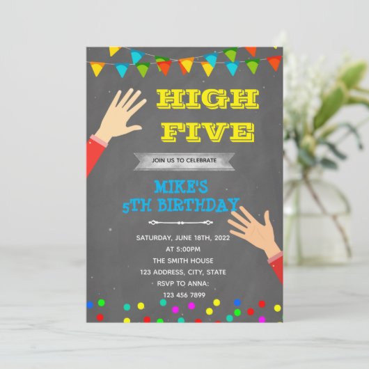 Thema voor vijfjarige verjaardag kaart (Staand voorkant)