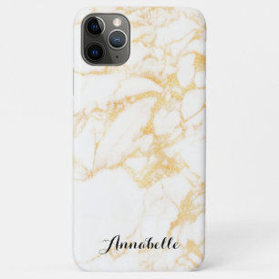 Thema voor witte en goudmarmer iPhone 11 pro max hoesje