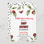 thema waterverf ladybug kaart (Voorkant / Achterkant)