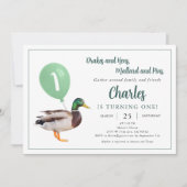 Thema Wilde Eend 1e Verjaardagsfeestje Kaart (Voorkant)