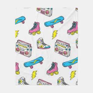 themaachtergrond met sneakers-radio-schaats fleece deken