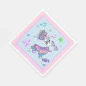 themalag van 80 jaar, roller schaats party servet (Hoek)