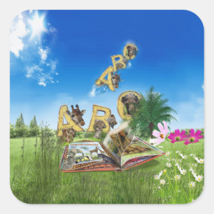 thema's ABC Capital Alphabet Vierkante Sticker