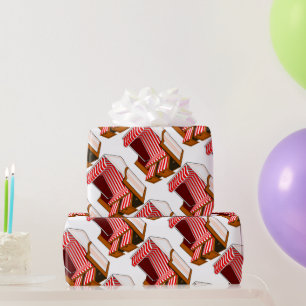 Thema's voor rode en witte doorns cadeaupapier