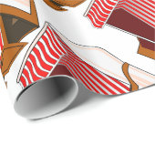 Thema's voor rode en witte doorns cadeaupapier (Rol Hoek)