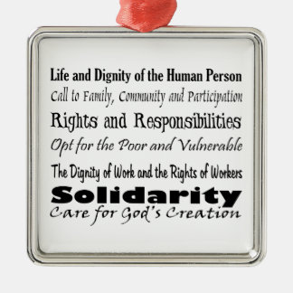 Thema's voor sociale rechtvaardigheid metalen ornament