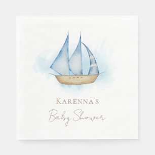Thematische baby shower servetten in het wit met m
