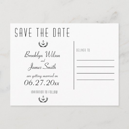 Thematische Save The Date-ansichtkaarten Aquarel P Aankondigingskaart (Achterkant)