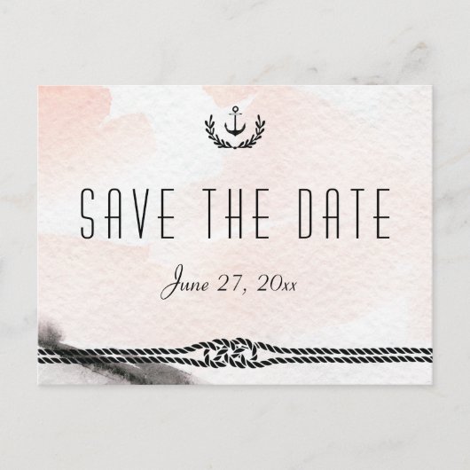 Thematische Save The Date-ansichtkaarten Aquarel P Aankondigingskaart (Voorkant)