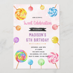 themauitnodiging voor snoep kaart