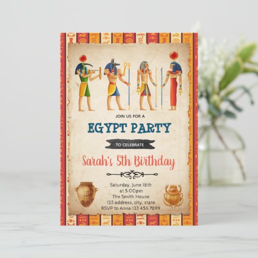 Themauitnodiging voor verjaardagsfeest kaart (Staand voorkant)