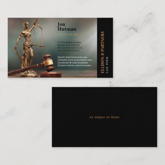 Thème | Avocat Carte de visite (Devant / Derrière)
