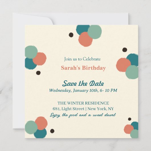 Thème Balloon Anniversaire Fête Carte d'invitation (Devant)