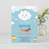 Thème baptême de nuage et glaces Invitation (Debout devant)