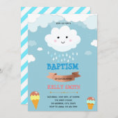 Thème baptême de nuage et glaces Invitation (Devant / Derrière)