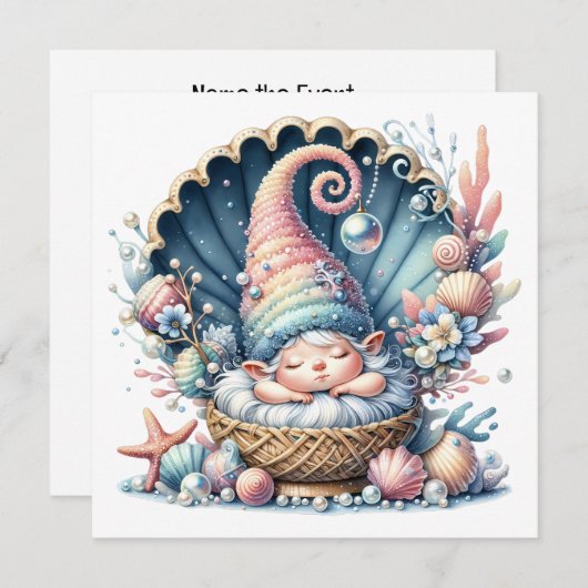 Thème Bébé Précieux - Invitation (Devant / Derrière)