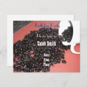 Thème Café Anniversaire Fête Invitation (Devant / Derrière)