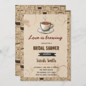 Thème café invitation douche nuptiale (Devant / Derrière)