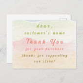 thème carte de remerciements pastel (Devant / Derrière)